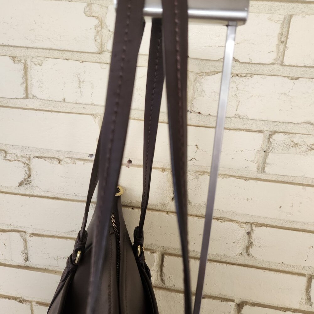 Euc Coach Brown Saffiano Leather Shoulder Bag Tote Purse - Picture 7 of 16